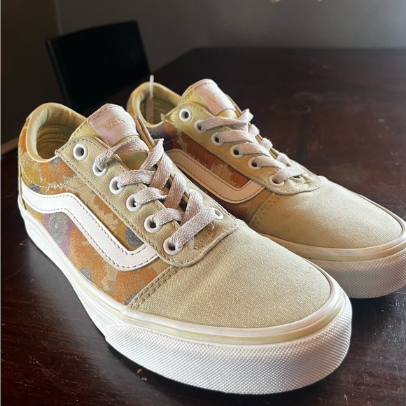 Vans Beige and Orange Canvas Sneakers - Picture 1 of 4